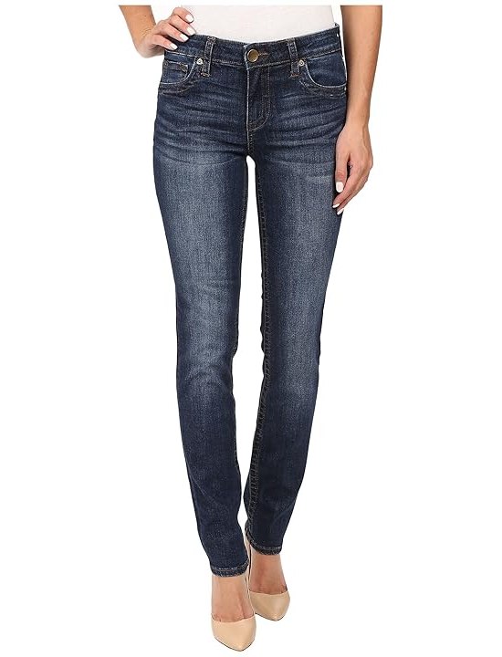 KUT from the Kloth Stevie Straight Leg Womens Jeans Admiration, Dark Stone Base Wash