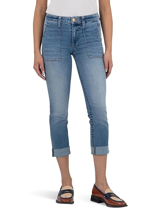 KUT from the Kloth Stevie Crop Straight Leg With Pork Chop Pocket Womens Jeans Traditional