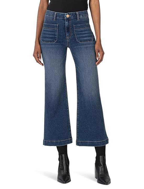 KUT from the Kloth Meg High Rise Wide Leg W Patch Pockets Reg Hem Womens Jeans Dandle
